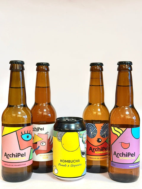 Kombuchas Archipel feuilles de Framboisier - 33cl - les verres complices -