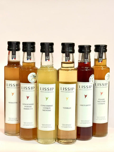 Sirops Lissip Pêche de Vigne Verveine Citron - 0,25l - les verres complices - 