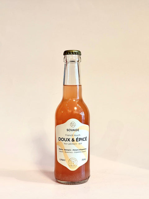 Sovage Doux et épicé Pêche - Romarin - Piment d’Espelette - 0,25l - les verres complices - 
